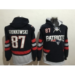 Men Nike New England Patriots Rob Gronkowski 87 NFL Winter Thick Hoodie