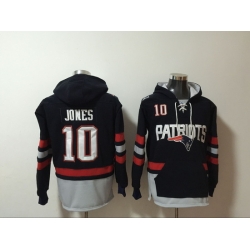 NFL Men New England Patriots 10 Mac Jones Stitched Hoodie