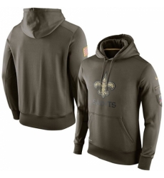 NFL Mens New Orleans Saints Nike Olive Salute To Service KO Performance Hoodie