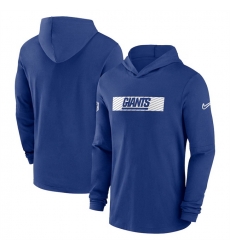 Men New York Giants Blue Sideline Performance Hoodie