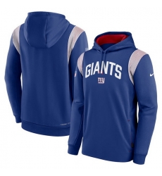 Men New York Giants Blue Sideline Stack Performance Pullover Hoodie 001