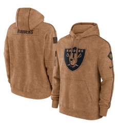 Men Las Vegas Raiders 2023 Brown Salute To Service Pullover Hoodie