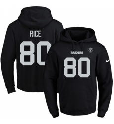 NFL Mens Nike Oakland Raiders 80 Jerry Rice Black Name Number Pullover Hoodie