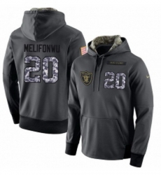 NFL Nike Oakland Raiders 20 Obi Melifonwu Stitched Black Anthracite Salute to Service Player Performance Hoodie