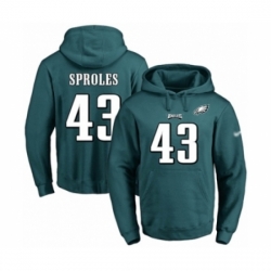 Football Mens Philadelphia Eagles 43 Darren Sproles Green Name Number Pullover Hoodie