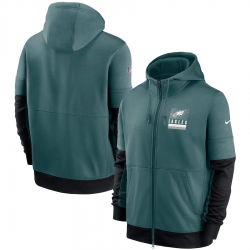 Men Philadelphia Eagles New 2020 Nike Green Black Fan Gear Mascot Performance Full Zip Hoodie