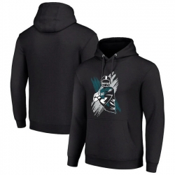 Men Starter Black Philadelphia Eagles Player X Fleece Pullover Hoodie