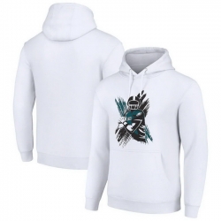 Men Starter White Philadelphia Eagles Player X Fleece Pullover Hoodie