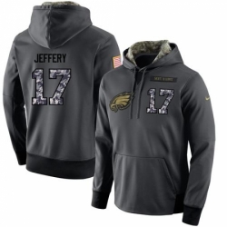 NFL Mens Nike Philadelphia Eagles 17 Alshon Jeffery Stitched Black Anthracite Salute to Service Player Performance Hoodie