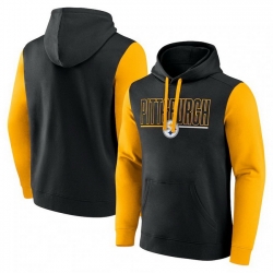 Men Gold Pittsburgh Steelers Outline Pullover Hoodie