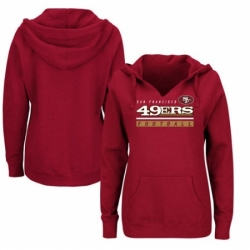 NFL San Francisco 49ers Majestic Womens Self Determination Pullover Hoodie Scarlet