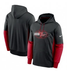 Men San Francisco 49ers Black Color Block Fleece Performance Pullover Hoodie