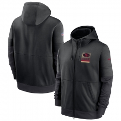 Men San Francisco 49ers New 2020 Nike Gray Black Fan Gear Mascot Performance Full Zip Hoodie