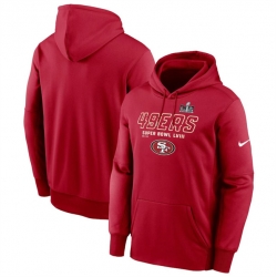 Men San Francisco 49ers Scarlet Super Bowl LVIII Iconic Pullover Hoodie