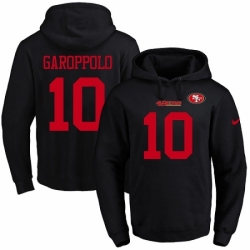 NFL Mens Nike San Francisco 49ers 10 Jimmy Garoppolo Black Name Number Pullover Hoodie