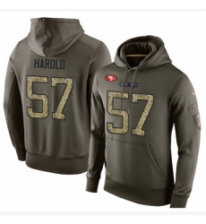 NFL Nike San Francisco 49ers 57 Eli Harold Green Salute To Service Mens Pullover Hoodie