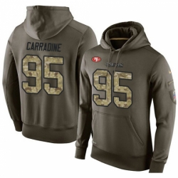 NFL Nike San Francisco 49ers 95 Cornellius Carradine Green Salute To Service Mens Pullover Hoodie