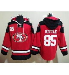 San Francisco 49ers Red Sitched Pullover Hoodie  #85 George Kittle