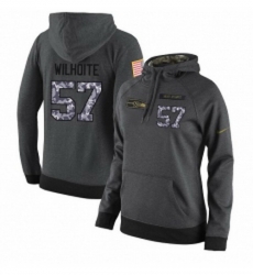 NFL Womens Nike Seattle Seahawks 57 Michael Wilhoite Stitched Black Anthracite Salute to Service Player Performance Hoodie