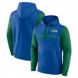 Men Fanatics Royal Seattle Seahawks Fleece Pullover Hoodie