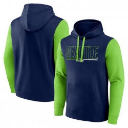 Men Neon Green Seattle Seahawks Outline Pullover Hoodie