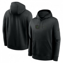 Men Nike Black Seattle Seahawks Edge French Terry Club Pullover Hoodie