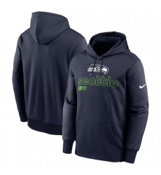 Men Nike College Navy Seattle Seahawks Performance Pullover Hoodie