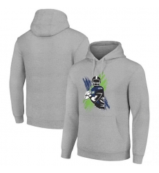 Men Starter Heather Gray Seattle Seahawks Player X Fleece Pullover Hoodie