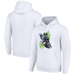 Men Starter White Seattle Seahawks Player X Fleece Pullover Hoodie