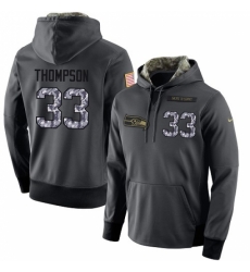 NFL Mens Nike Seattle Seahawks 33 Tedric Thompson Stitched Black Anthracite Salute to Service Player Performance Hoodie