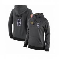 Football Womens Tampa Bay Buccaneers 8 Bradley Pinion Stitched Black Anthracite Salute to Service Player Performance Hoodie