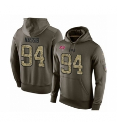 Football Mens Tampa Bay Buccaneers 94 Carl Nassib Green Salute To Service Pullover Hoodie