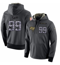 NFL Mens Nike Tampa Bay Buccaneers 99 Warren Sapp Stitched Black Anthracite Salute to Service Player Performance Hoodie