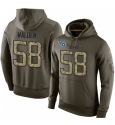 NFL Nike Tennessee Titans 58 Erik Walden Green Salute To Service Mens Pullover Hoodie