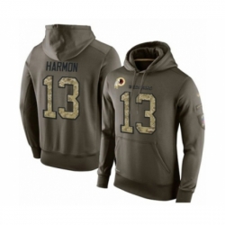 Football Mens Washington Redskins 13 Kelvin Harmon Green Salute To Service Pullover Hoodie