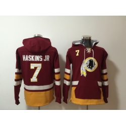 Men Nike Washington Redskins Dwayne Haskins Jr. 7 NFL Winter Thick Hoodie