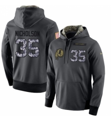 NFL Nike Washington Redskins 35 Montae Nicholson Stitched Black Anthracite Salute to Service Player Performance Hoodie