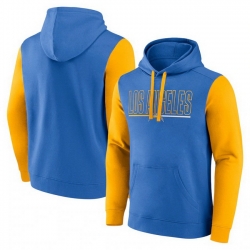 Men Gold Los Angeles Chargers Outline Pullover Hoodie