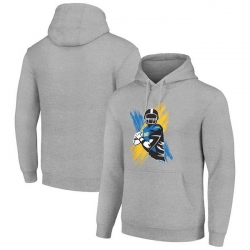 Men Starter Heather Gray Los Angeles Chargers Player X Fleece Pullover Hoodie