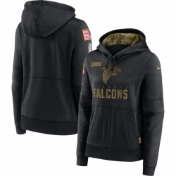 Women Atlanta Falcons Nike 2020 Salute to Service Performance Pullover Hoodie Black