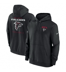 Men Atlanta Falcons Black Sideline Club Fleece Pullover Hoodie