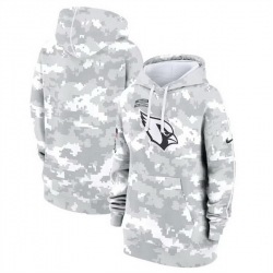 Women Arizona Cardinals 2024 Arctic Camo Salute To Service Club Fleece Pullover Hoodie