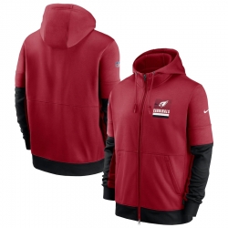 Men Arizona Cardinals New 2020 Nike Red Black Fan Gear Mascot Performance Full Zip Hoodie