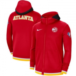 Men Atlanta Hawks Nike 75th Anniversary Performance Showtime Full Zip Hoodie Jacket   Red