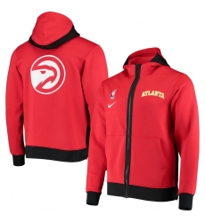 Men Nike Atlanta Hawks Red Authentic Showtime Performance Full Zip Hoodie Jacket