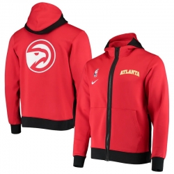 Men Nike Atlanta Hawks Red Authentic Showtime Performance Full Zip Hoodie Jacket