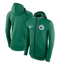 Men Boston Celtics Nike Showtime Therma Flex Performance Full Zip Hoodie Kelly Green