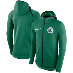 Men Boston Celtics Nike Showtime Therma Flex Performance Full Zip Hoodie Kelly Green