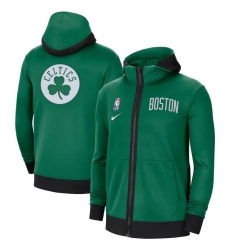 Men Nike Boston Celtics Kelly Green Authentic Showtime Performance Full Zip Hoodie Jacket