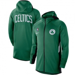 Men Nike Boston Celtics Kelly Green Authentic Showtime Therma Flex Performance Full Zip Hoodie